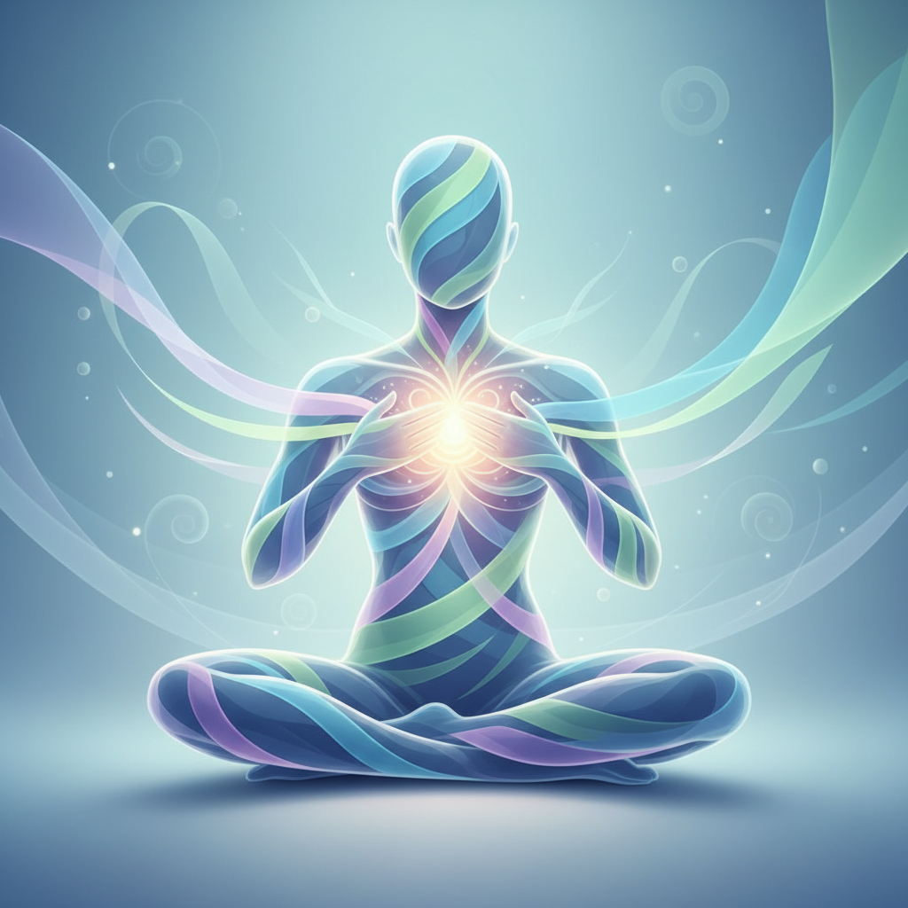 Стилизирана фигура практикуваща дишане